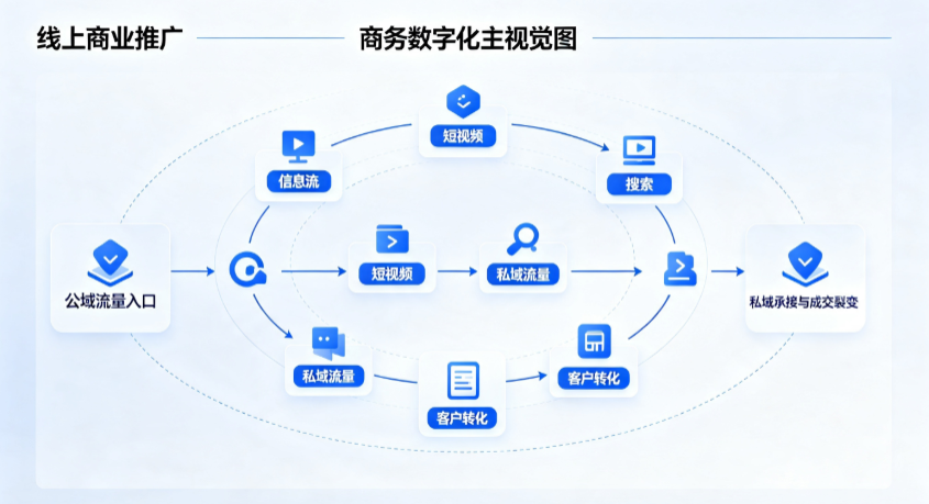鄂城区线上商业推广怎么做？全域流量闭环搭建与低成本转化实战指南